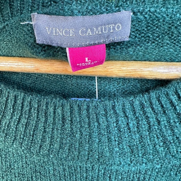 Vince Camuto Green Crewneck bejeweled Peace Sweater nwt - Picture 5 of 7
